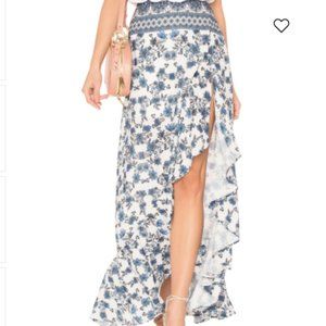 NWT SMYM Salsa Skirt Casablanca Blues Ruffle S